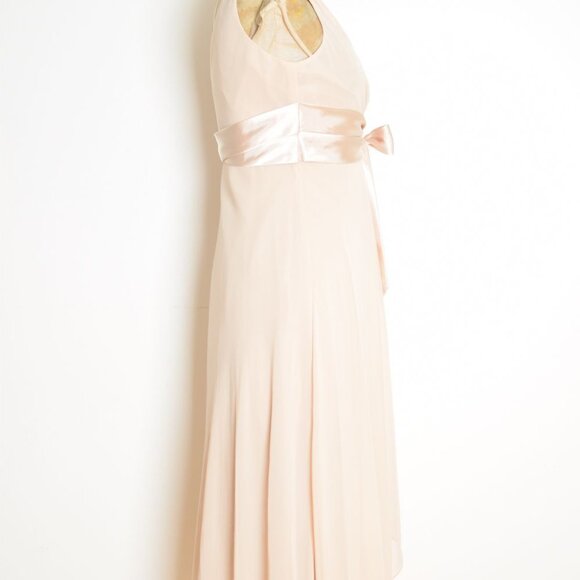 Evan Picone dress nude surplice bow fairy flutter empire cocktail party midi 4 S - Picture 5 of 8